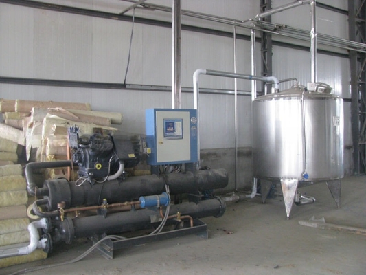 65KW τύπου βίδα βιομηχανικό ψυγείο νερού απαραίτητο για την παραγωγή παστεριωμένου γάλακτος
