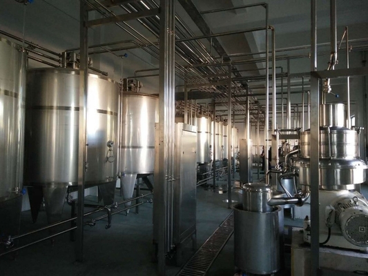 18000KG Τροφίμων και Ποτών UHT Παστεριωμένη γραμμή παραγωγής γάλακτος με ασηπτική συσκευασία 2000L / H