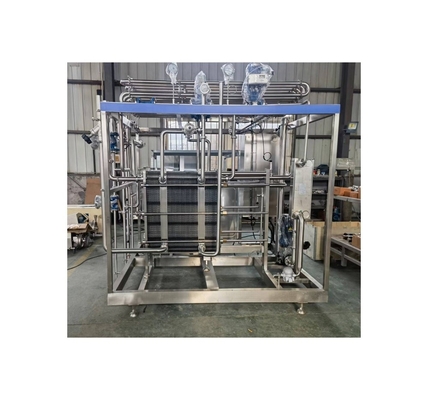 8000 KG χωρητικότητα Τύπος πλάκας Uht Μηχανή αποστείρωσης γάλακτος για γραμμή επεξεργασίας γάλακτος 35KW ισχύς